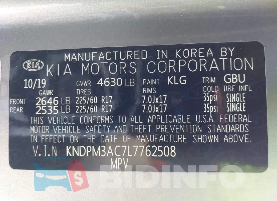 KNDPM3AC7L7762508 Photo# 9