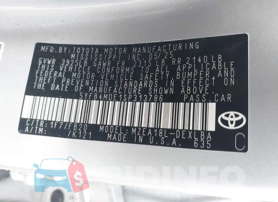 5YFB4MDE1SP313786 Photo# 9
