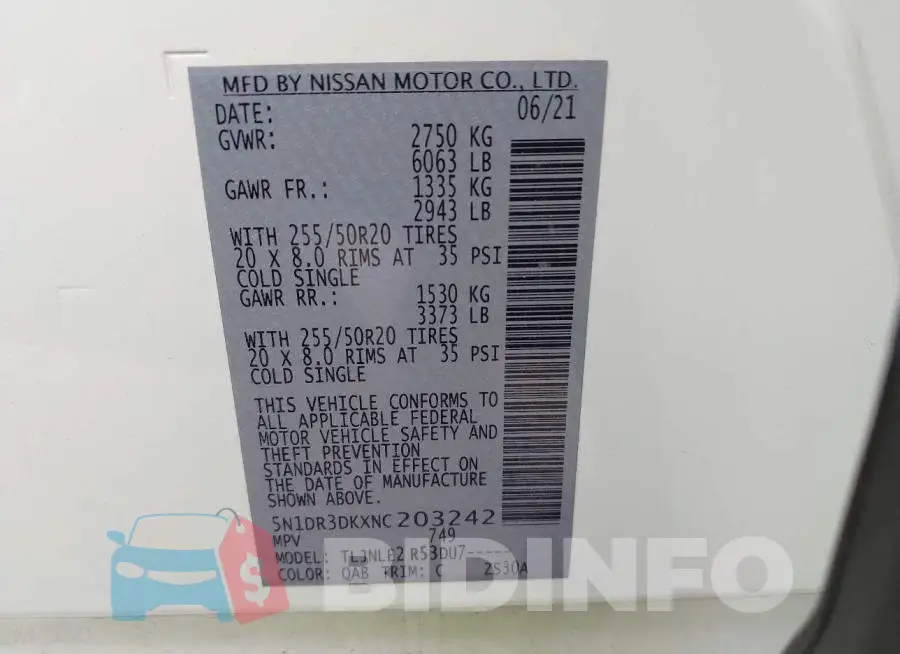 5N1DR3DKXNC203242 Photo# 9