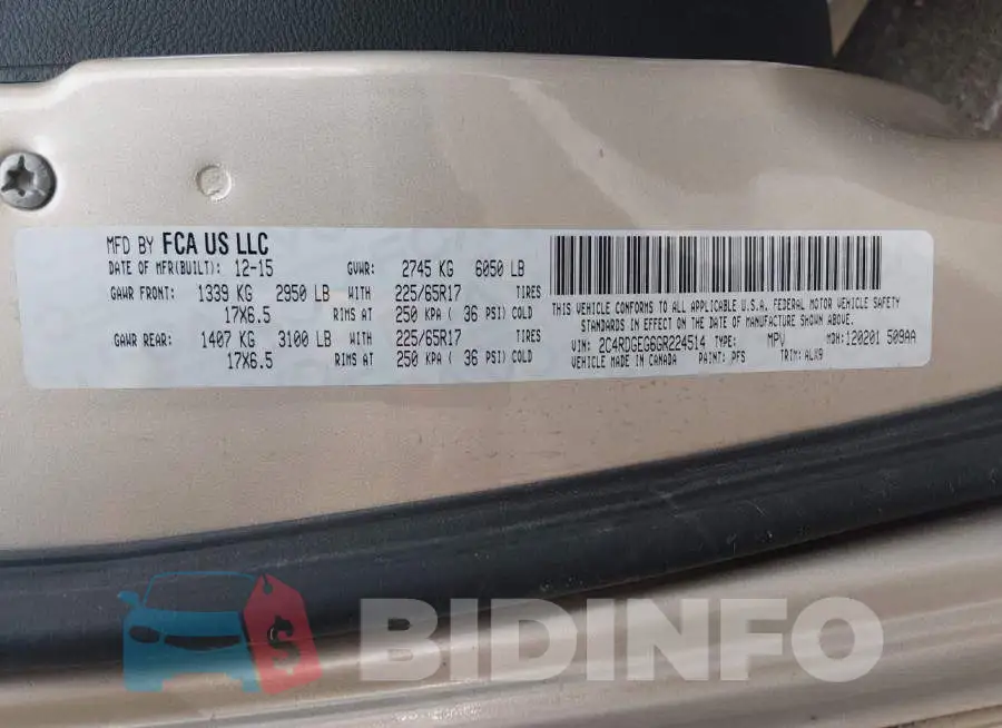 2C4RDGEG6GR224514 Photo# 9