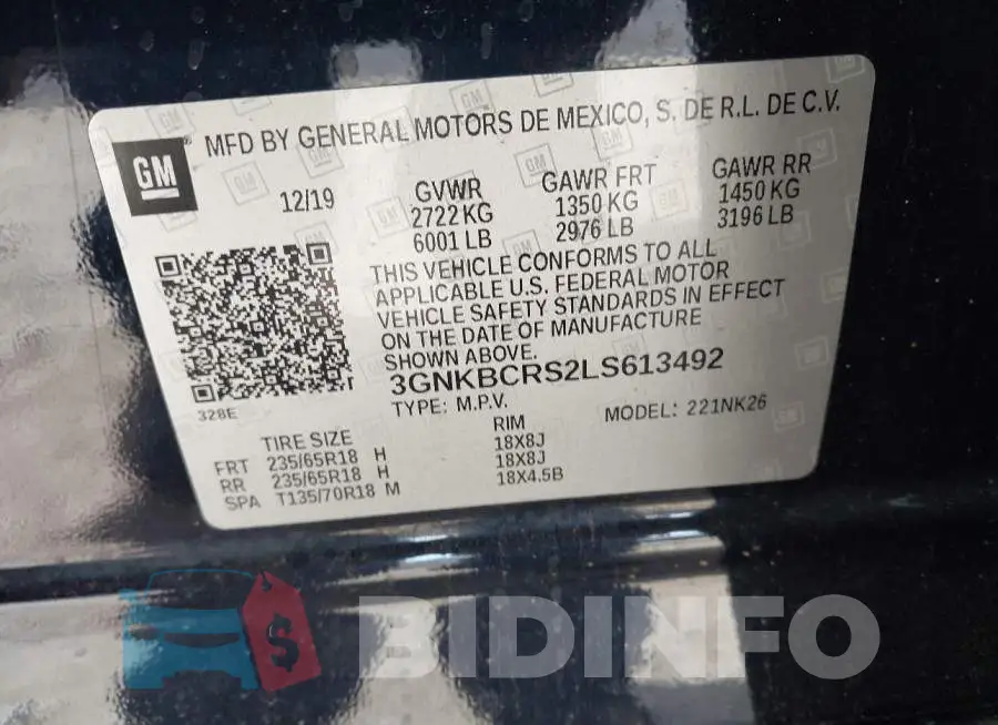 3GNKBCRS2LS613492 Photo# 9