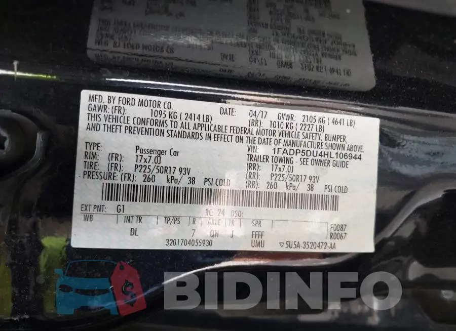 1FADP5DU4HL106944 Photo# 9