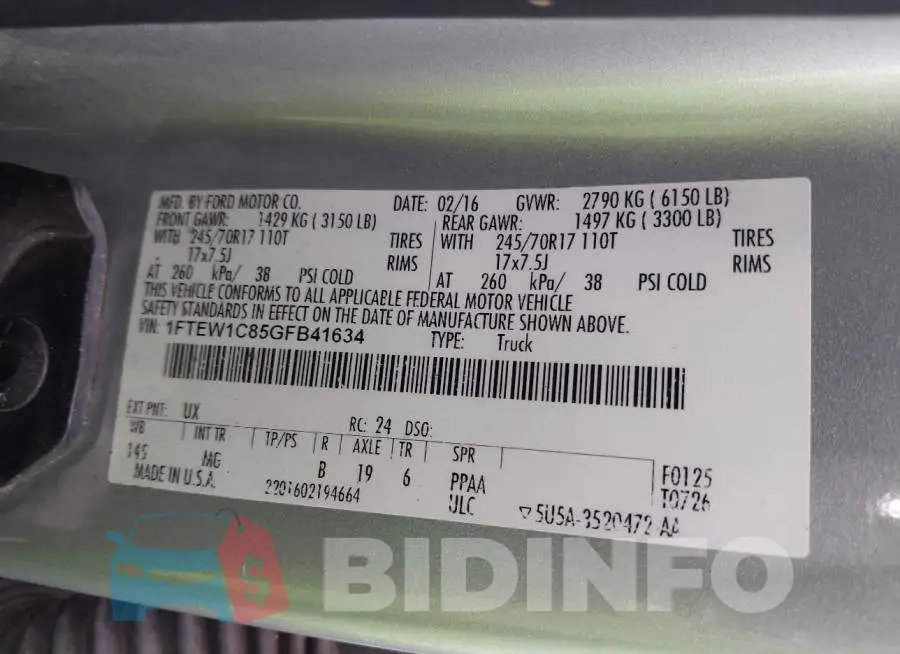 1FTEW1C85GFB41634 Photo# 9