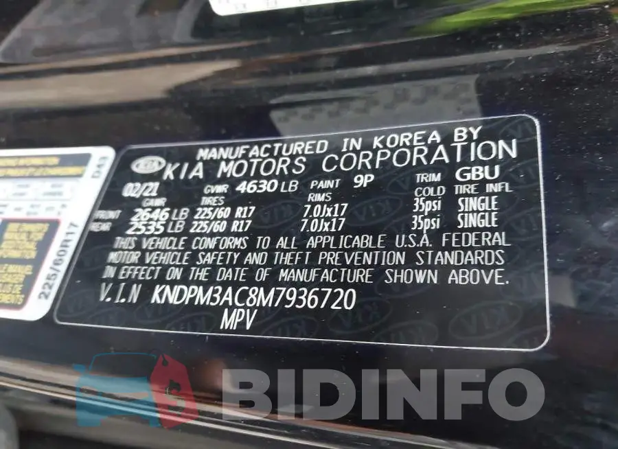 KNDPM3AC8M7936720 Photo# 9