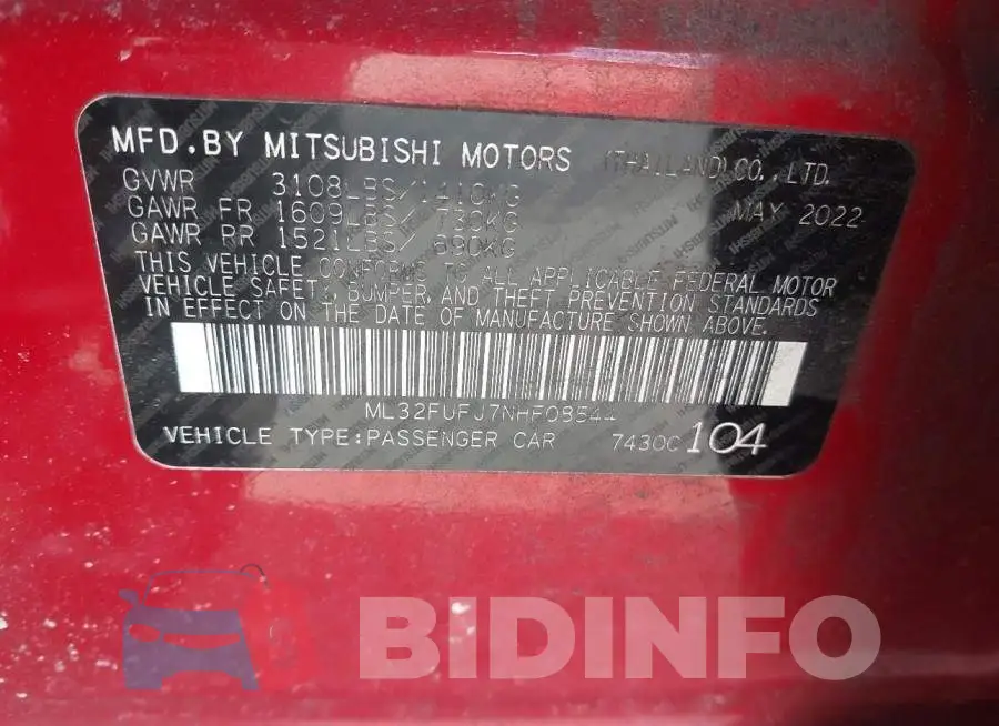 ML32FUFJ7NHF08544 Photo# 9
