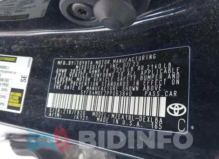 5YFB4MDE2PP063840 Photo# 9