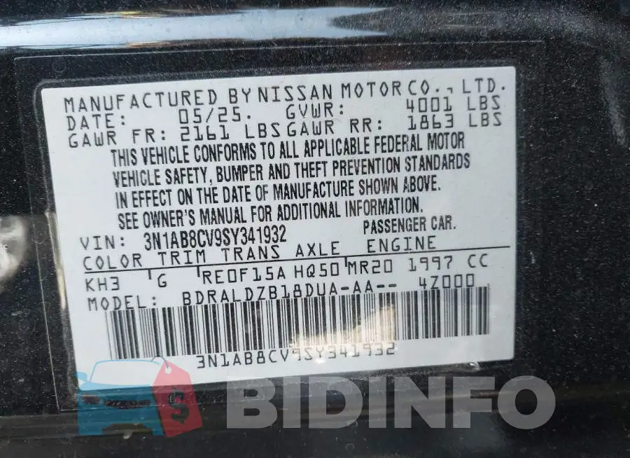 3N1AB8CV9SY341932 Photo# 9