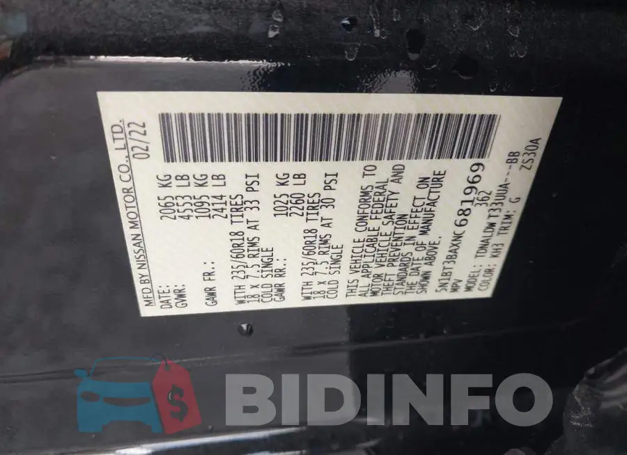 5N1BT3BAXNC681969 Photo# 9