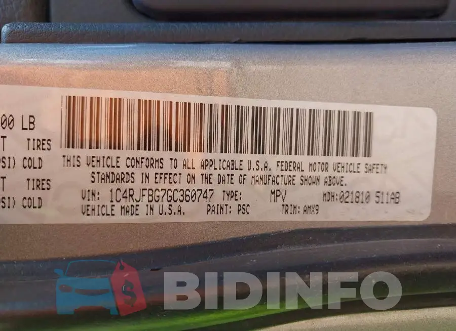 1C4RJFBG7GC360747 Photo# 9