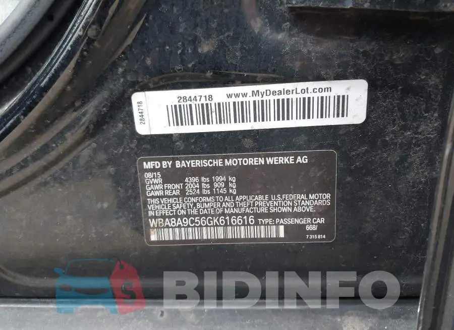 WBA8A9C56GK616616 Photo# 9