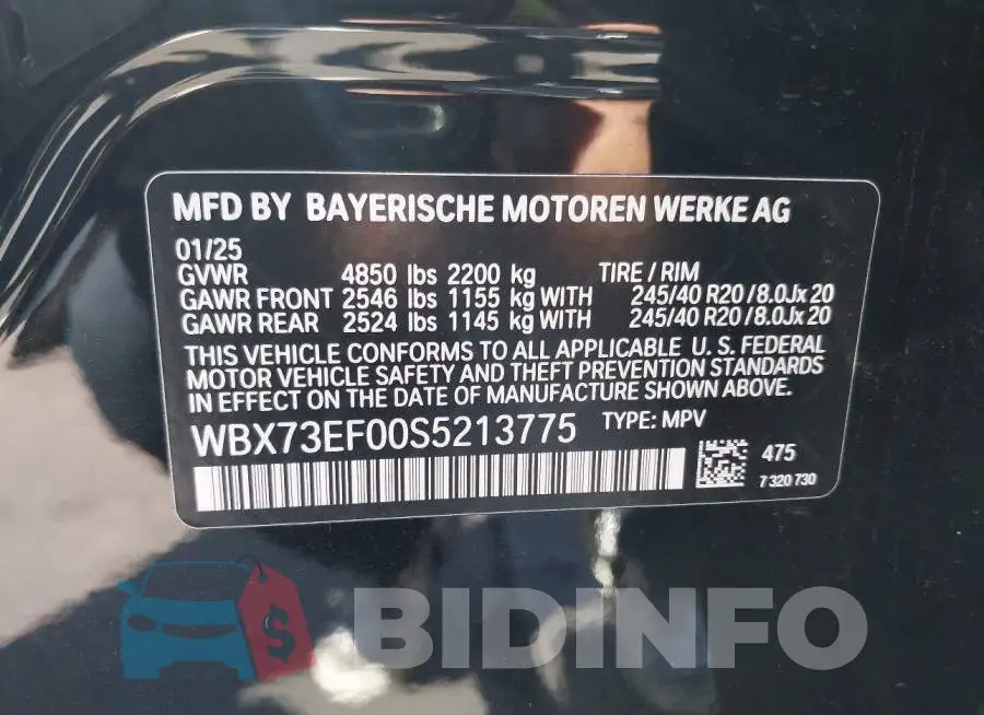 WBX73EF00S5213775 Photo# 9