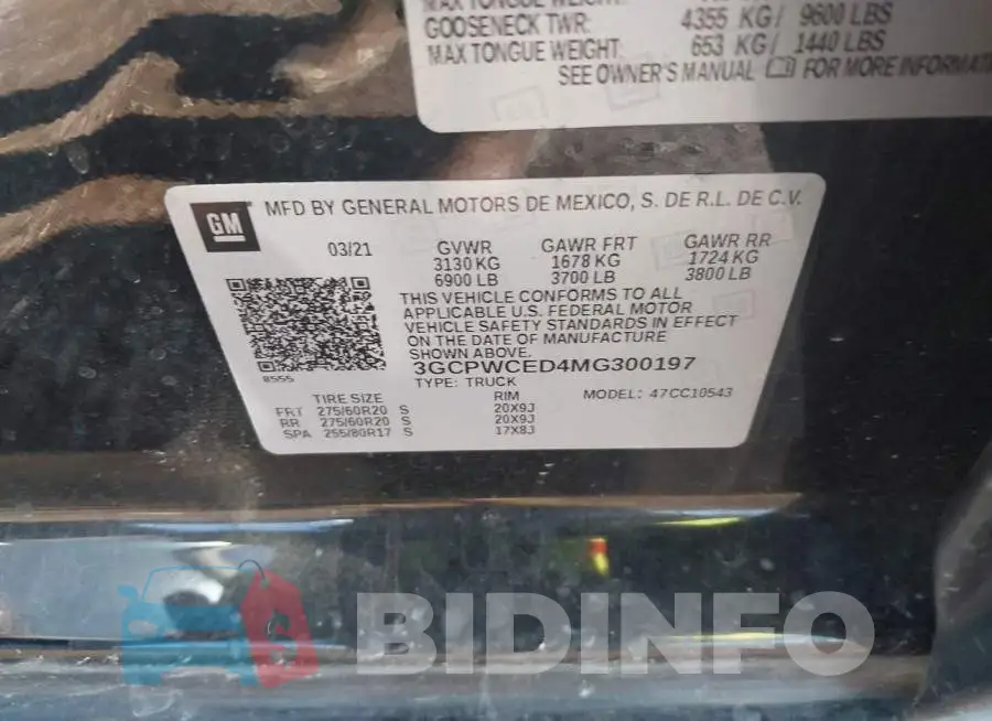 3GCPWCED4MG300197 Photo# 9