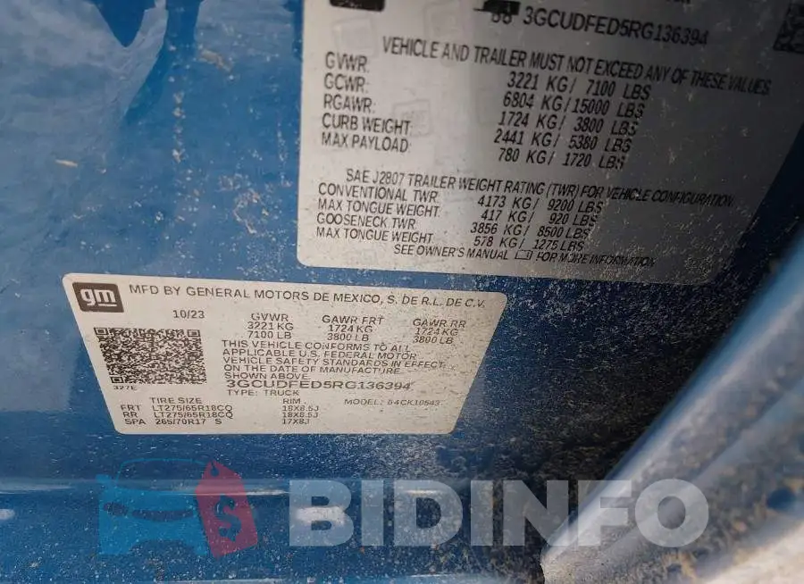 3GCUDFED5RG136394 Photo# 9