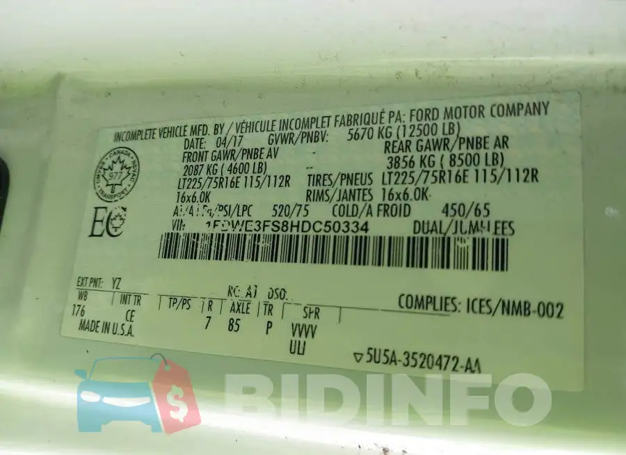 1FDWE3FS8HDC50334 Photo# 8