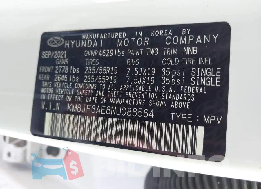 KM8JF3AE8NU088564 Photo# 9