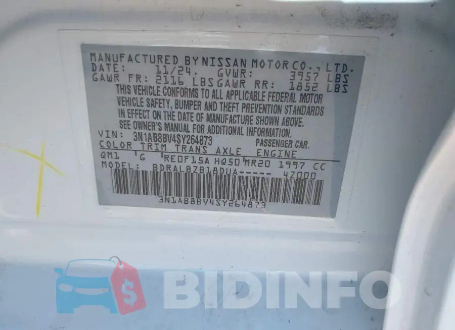 3N1AB8BV4SY264873 Photo# 9