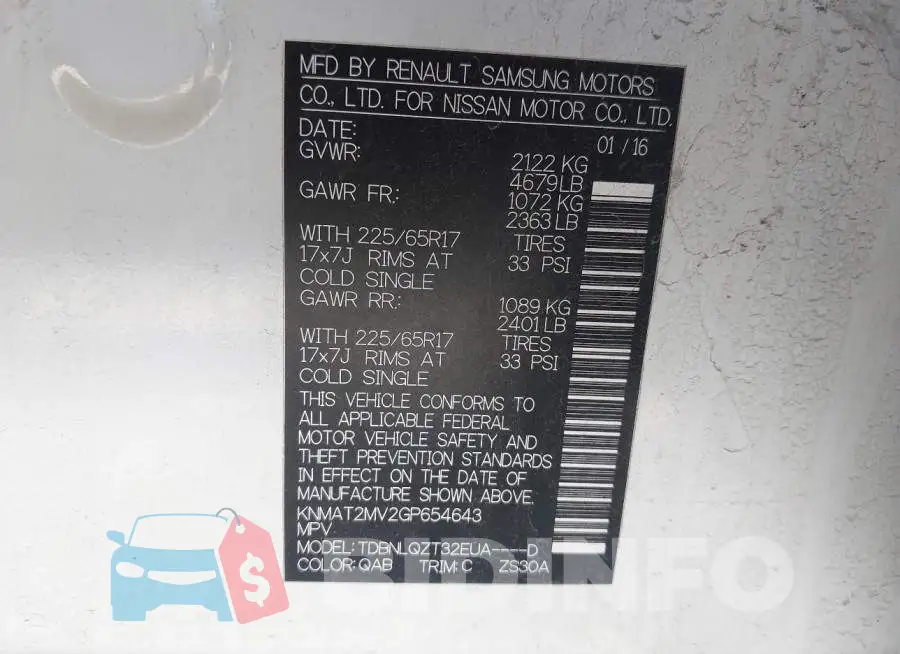 KNMAT2MV2GP654643 Photo# 9