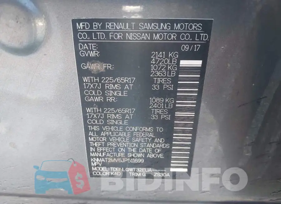 KNMAT2MV6JP511699 Photo# 9