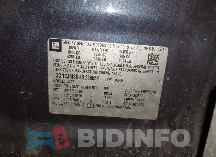3GNCJMSB9JL238652 Photo# 9