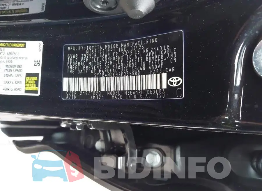 5YFB4MDE9SP355588 Photo# 9