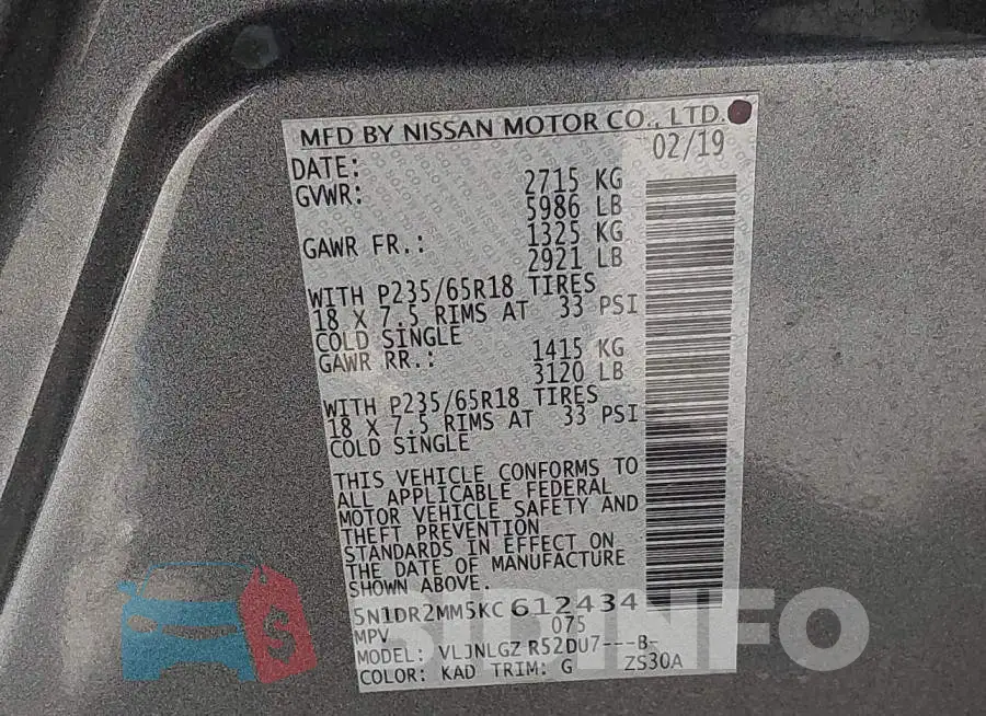 5N1DR2MM5KC612434 Photo# 9