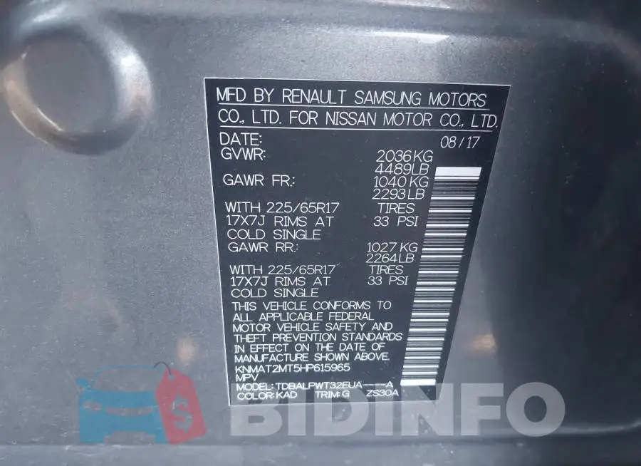 KNMAT2MT5HP615965 Photo# 9