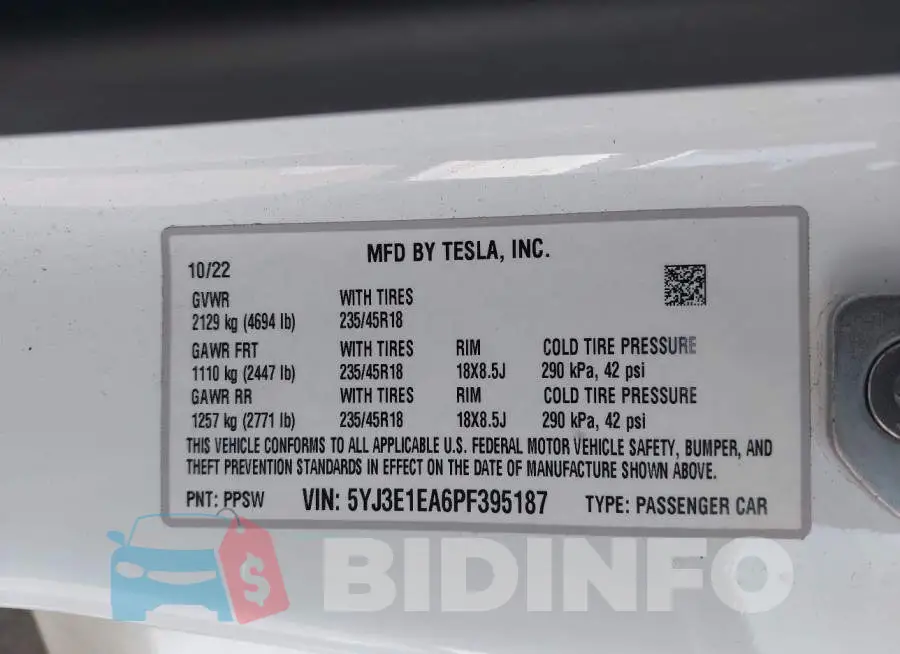 5YJ3E1EA6PF395187 Photo# 9