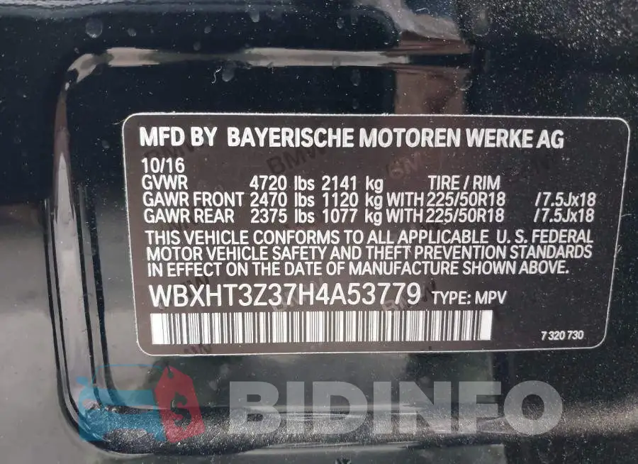WBXHT3Z37H4A53779 Photo# 9