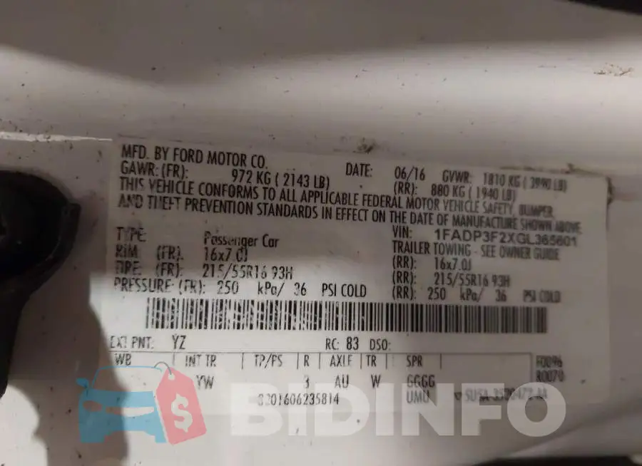 1FADP3F2XGL365601 Photo# 9