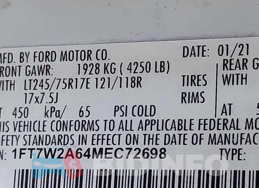 1FT7W2A64MEC72698 Photo# 4
