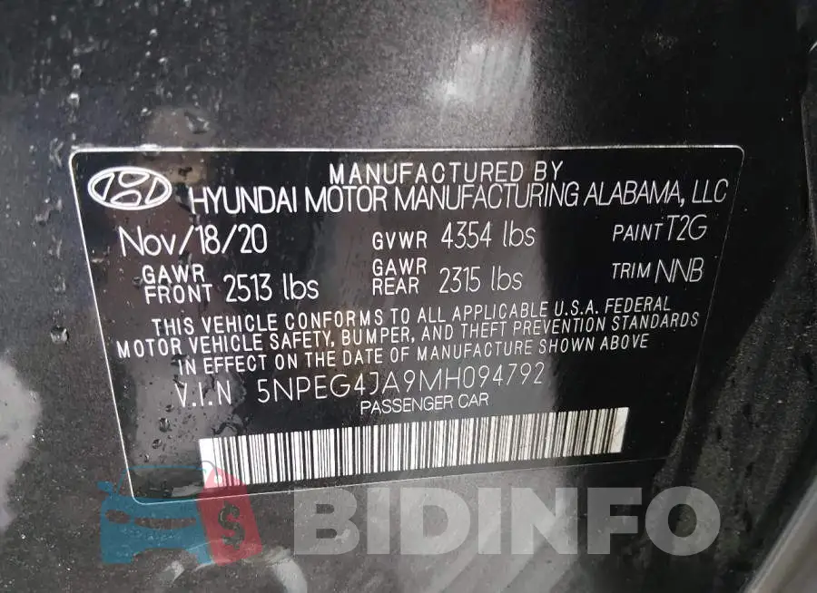 5NPEG4JA9MH094792 Photo# 9