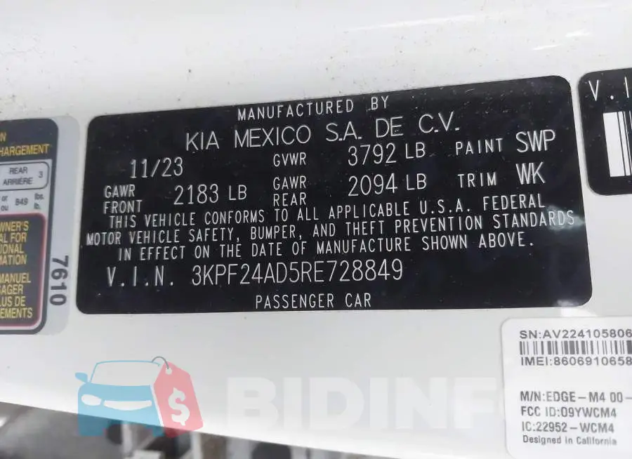 3KPF24AD5RE728849 Photo# 9