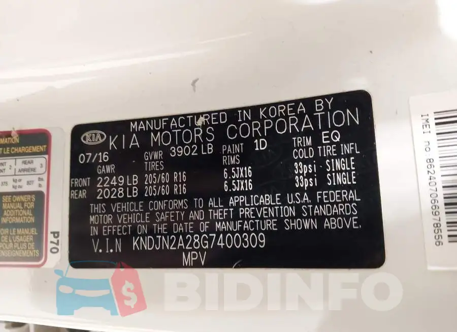 KNDJN2A28G7400309 Photo# 9