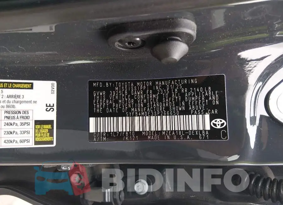 5YFB4MDE3SP266650 Photo# 9