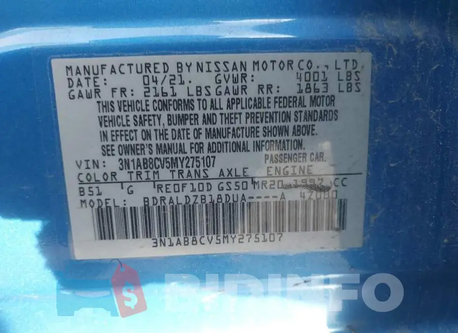 3N1AB8CV5MY275107 Photo# 9
