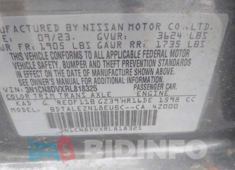 3N1CN8DVXRL818325 Photo# 9