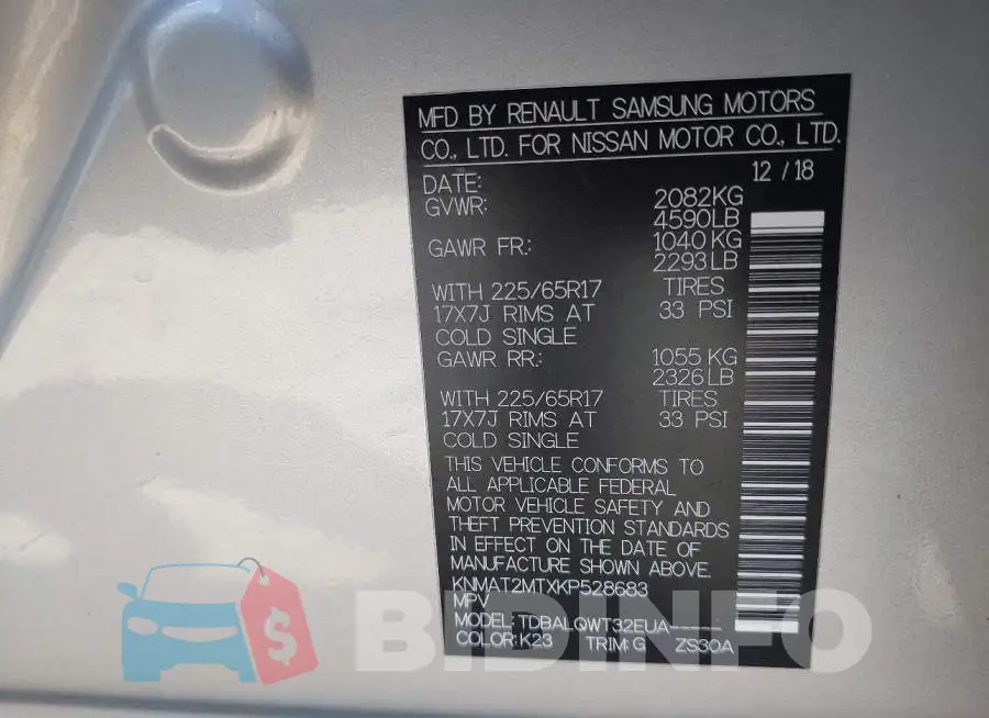 KNMAT2MTXKP528683 Photo# 9