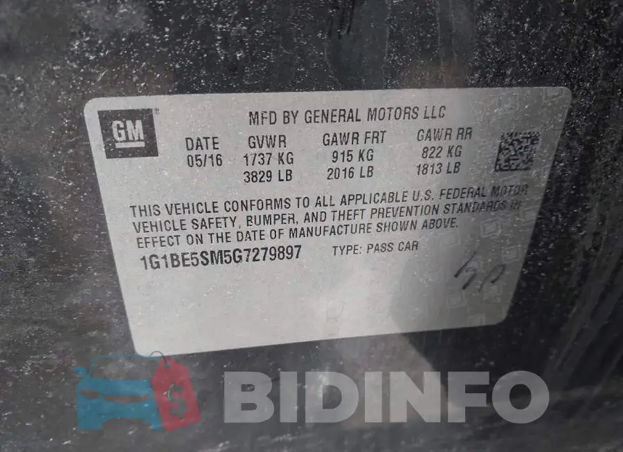 1G1BE5SM5G7279897 Photo# 9