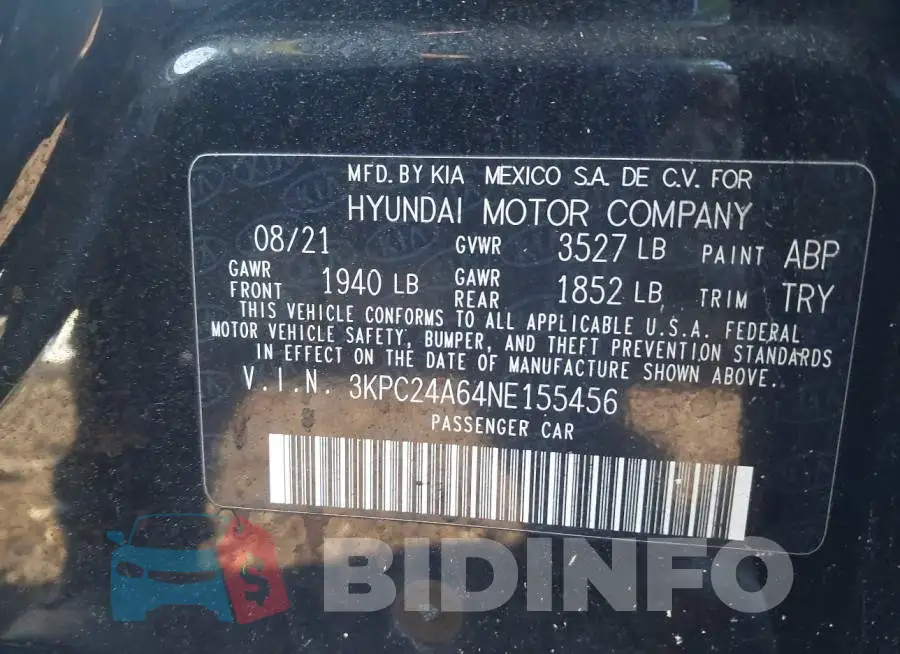 3KPC24A64NE155456 Photo# 9