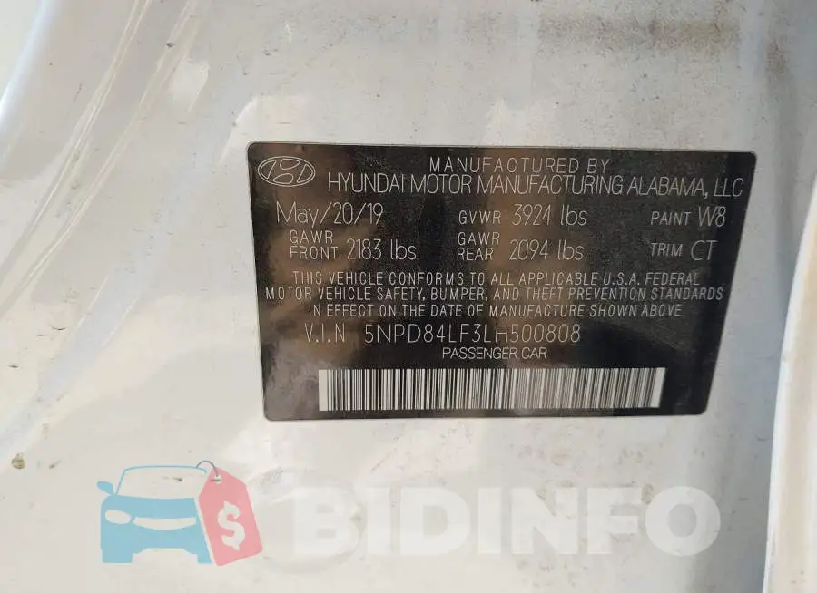 5NPD84LF3LH500808 Photo# 9