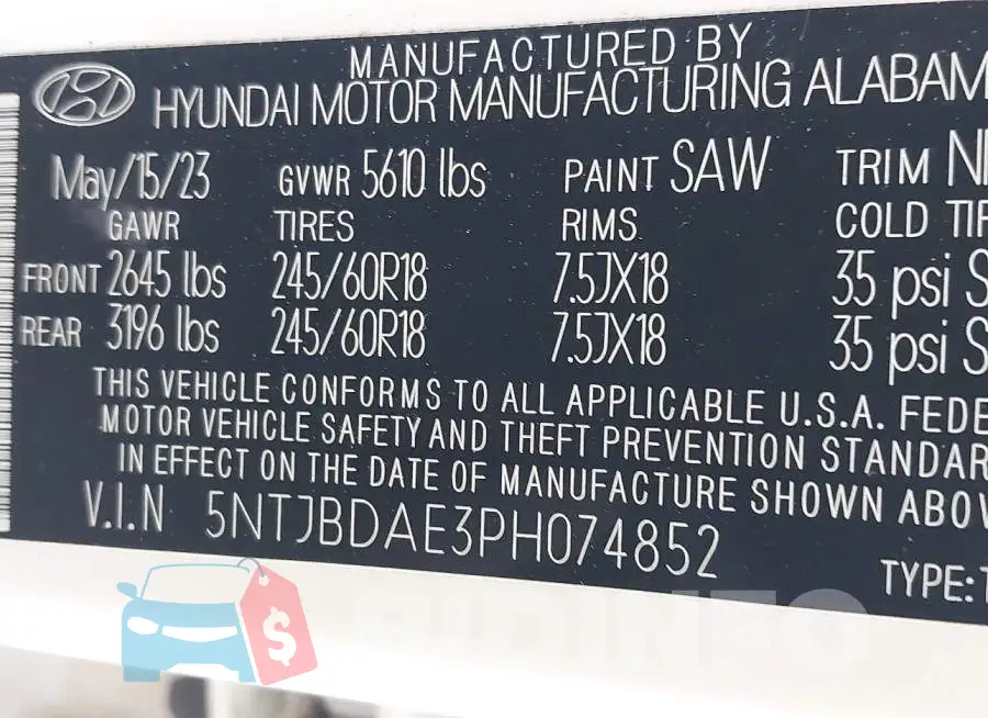 5NTJBDAE3PH074852 Photo# 9