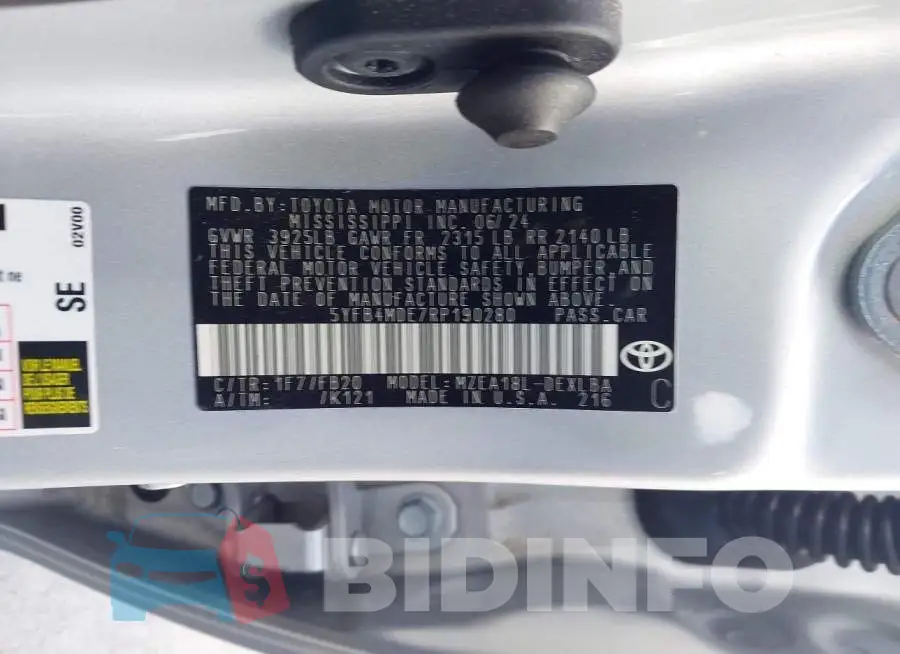 5YFB4MDE7RP190280 Photo# 9