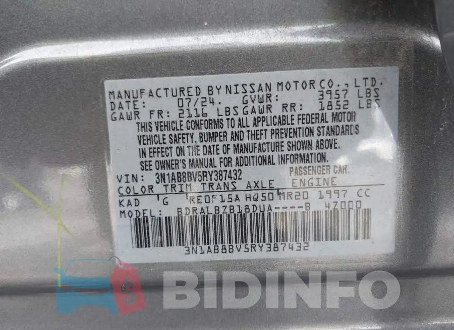 3N1AB8BV5RY387432 Photo# 9