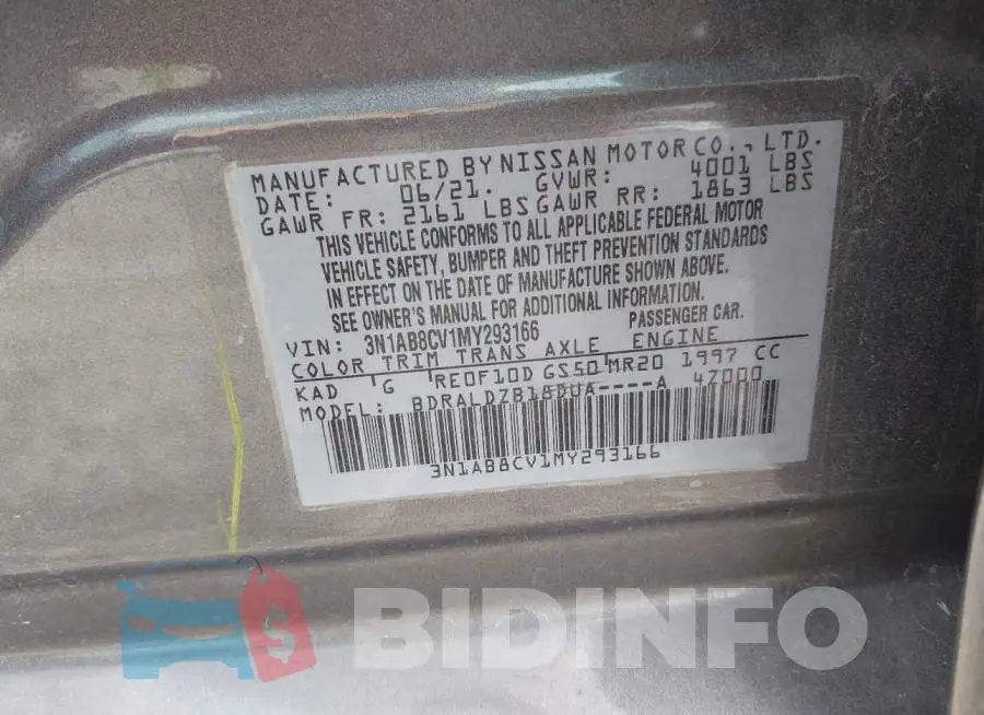 3N1AB8CV1MY293166 Photo# 9