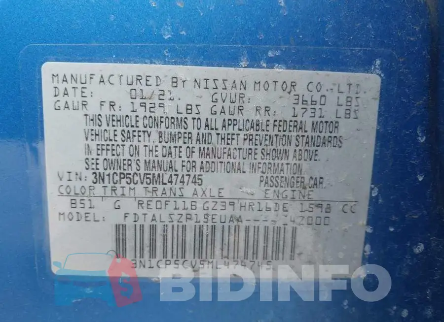 3N1CP5CV5ML474745 Photo# 9