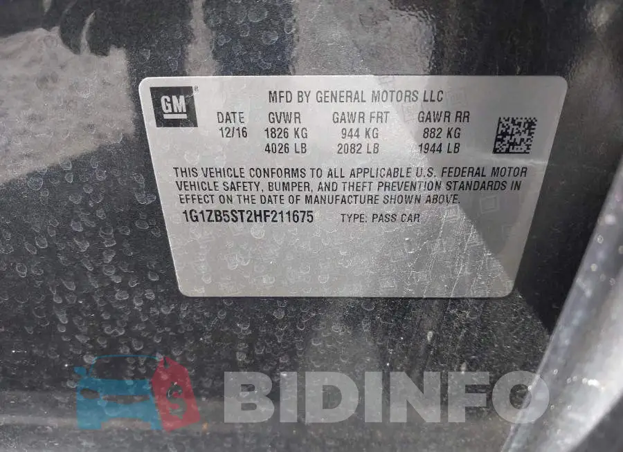 1G1ZB5ST2HF211675 Photo# 9