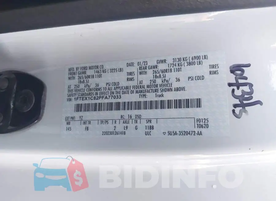1FTEX1C82PFA77033 Photo# 9
