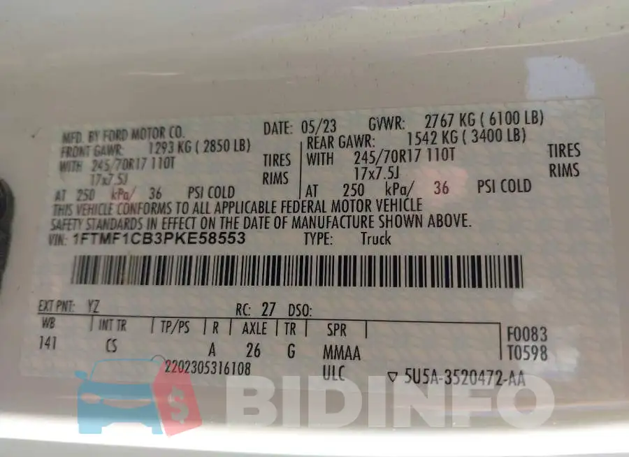 1FTMF1CB3PKE58553 Photo# 9