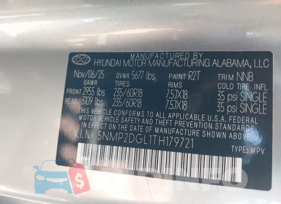 5NMP2DGL1TH179721 Photo# 9