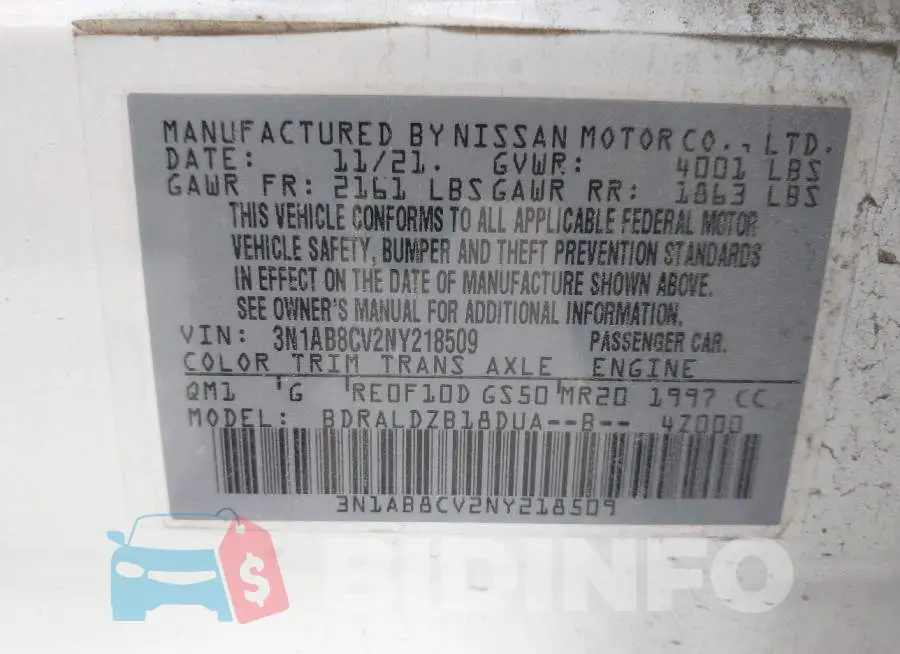 3N1AB8CV2NY218509 Photo# 9